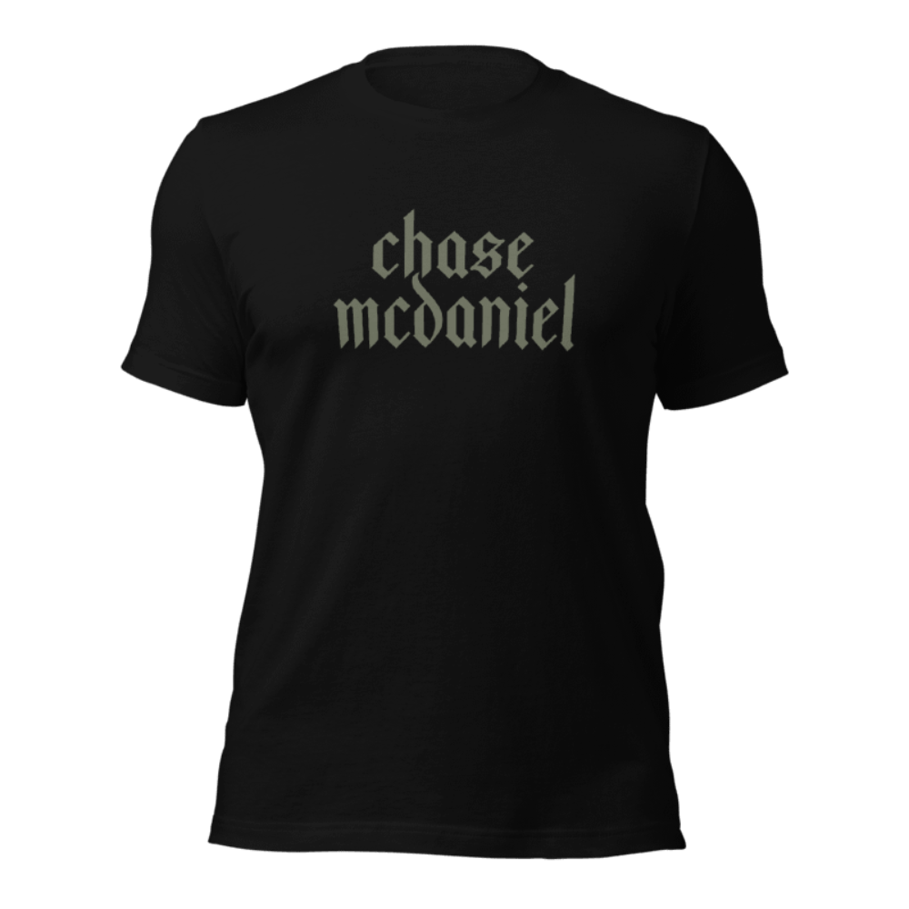 Chase McDaniel Black Logo Tee