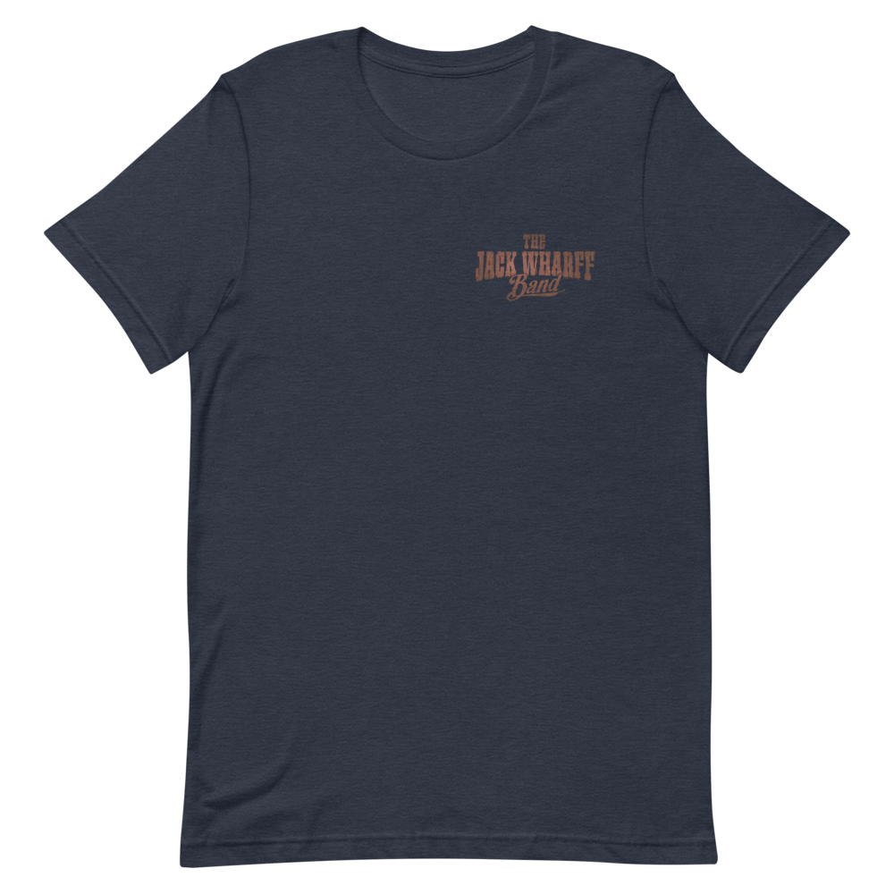 The Jack Wharff Band Logo Tee – Heather Navy Front
