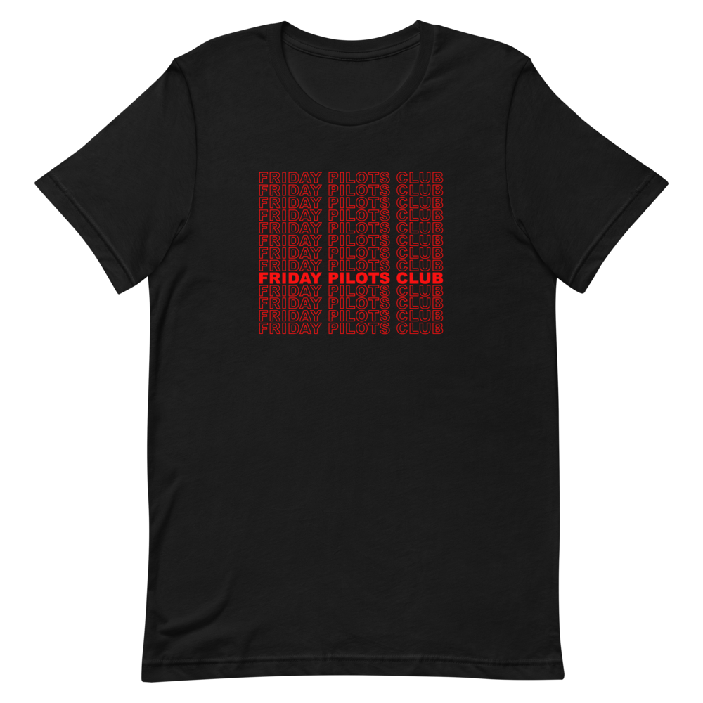 Short Sleeve Unisex T-Shirt Red (Black Shirt)