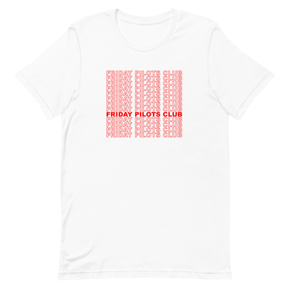 Short Sleeve Unisex T-Shirt Red (White Shirt)