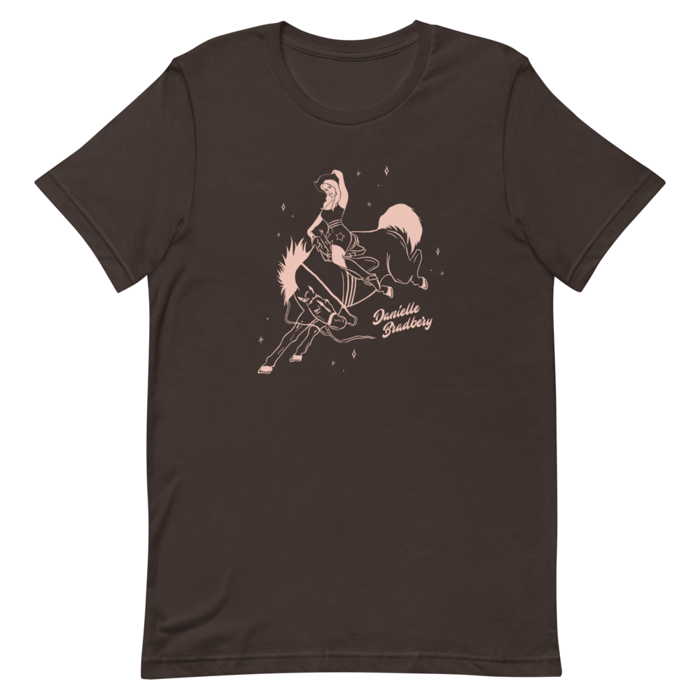 Pinup Cowgirl Brown T-Shirt